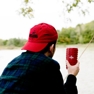 Out Fishing Red Adjustable Hat