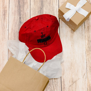 Out Fishing Red Adjustable Hat