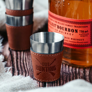 Out Hunting Stainless Shot Glass with Sleeve