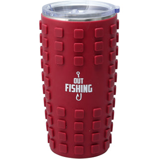 Out Fishing 20 oz Travel Tumbler with 3D Silicone Wrap