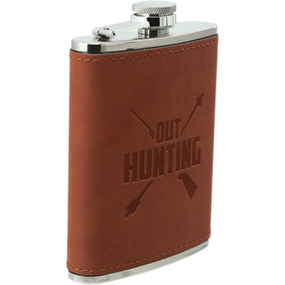 Out Hunting PU Leather & Stainless Steel 8 oz Flask