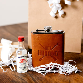 Out Hunting PU Leather & Stainless Steel 8 oz Flask