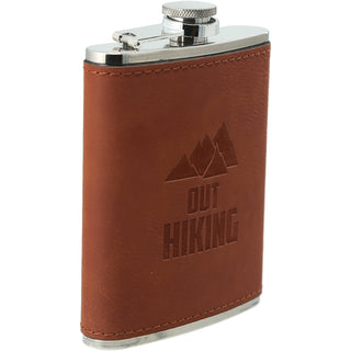 Out Hiking PU Leather & Stainless Steel 8 oz Flask