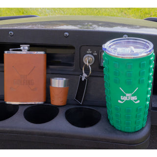 Out Golfing 20 oz Travel Tumbler with 3D Silicone Wrap