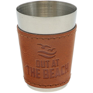 Out at the Beach Stainless Shot Glass with Sleeve