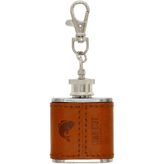 Out Fishing PU Leather & Stainless Steel 1 oz Mini Flask