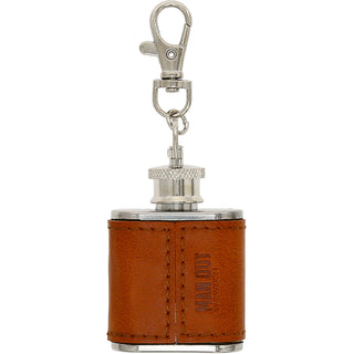 Outdoors Man PU Leather & Stainless Steel 1 oz Mini Flask