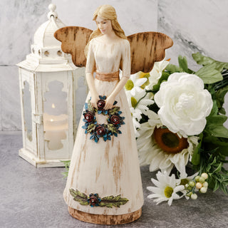 Home 11" Angel Holding Wreath