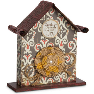 Good Friends 6.5" Birdhouse Plaque