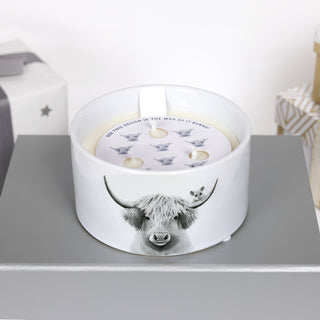 Highland Cow 10 oz - 100% Soy Wax Reveal Triple Wick Candle Scent: Tranquility