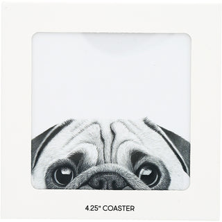 Pug 4.25" Coaster