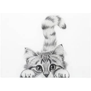 Cat 13.75" x 9.75" Glass Cutting Board