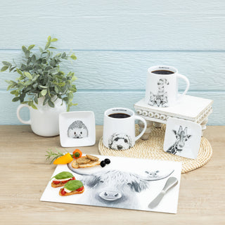 Highland Cow 13.75" x 9.75" Glass Cutting Board