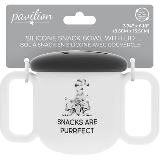 Purrfect Silicone Snack Bowl with Lid