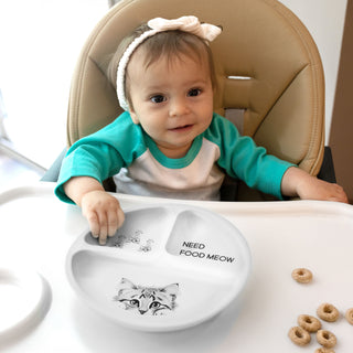 Food Meow Divided Silicone Suction Plate