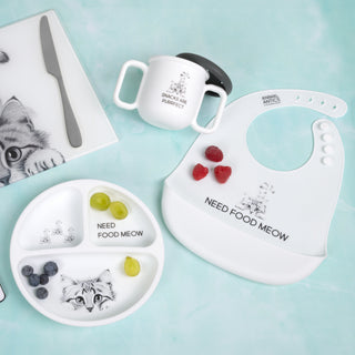 Food Meow Divided Silicone Suction Plate