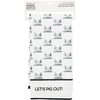 Pig Out Cotton Blend Tea Towel