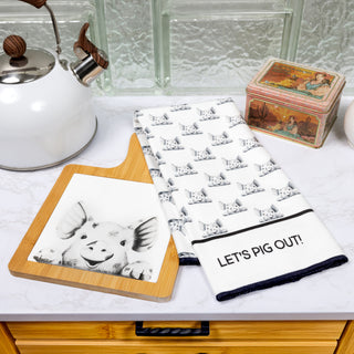 Pig Out Cotton Blend Tea Towel