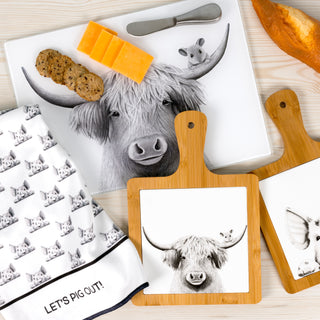 Highland Cow Bamboo & Ceramic Tile Trivet