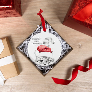 Purrfect 4" Ceramic Ornament