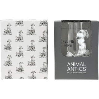 Feline Fine Gift Boxed 18 oz Stemless Wine Glass