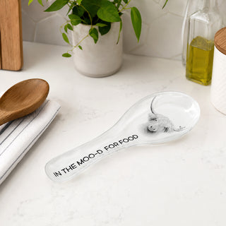 Moo-d For Food 9.25" Glass Spoon Rest