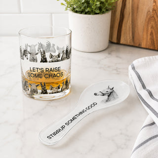 Stirrup 9.25" Glass Spoon Rest