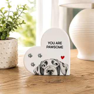 Pawsome 5" Ceramic Heart Plaque