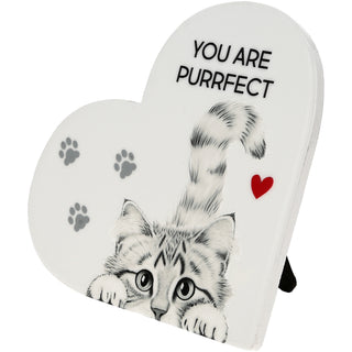 Purrfect 5" Ceramic Heart Plaque