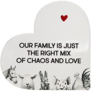 Chaos And Love 5" Ceramic Heart Plaque