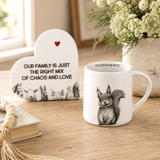 Chaos And Love 5" Ceramic Heart Plaque
