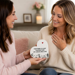 Chaos And Love 5" Ceramic Heart Plaque