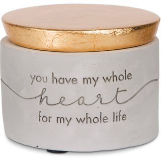 My Heart 3" x 2.25" Cement Keepsake Box