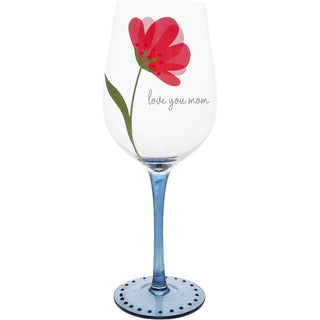 Love You Mom 16 oz Wine Glass