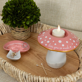 Love You So 4.75" Mushroom Tealight Holder