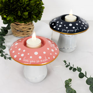 Love You So 4.75" Mushroom Tealight Holder