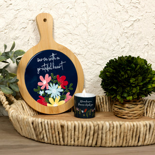 Grateful Heart 10.5" Bamboo & Ceramic Tile Trivet