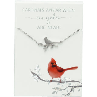 Cardinals Appear 16.5"-18.5" Silver Plated Necklace with Cubic Zirconia Stones