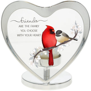 Family You Choose 5" Glass Heart Tea Light Holder