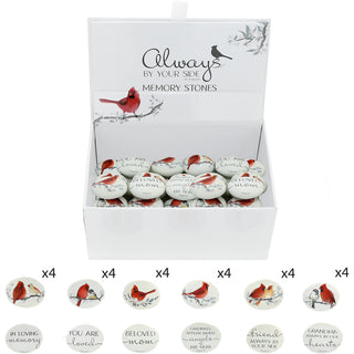 Pocket Stone Assortment 1.5" Memorial Pocket Stones 24 Piece Assortment (6 Styles, 4 of Each)