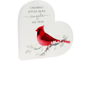 Cardinals Appear 5" Ceramic Heart Plaque