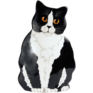 Jacquelyn - Tuxedo 11.5" Large Cat Vase