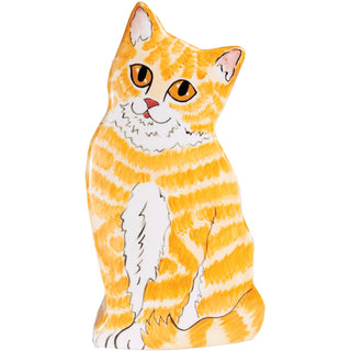 Julius - Orange Tabby 8.5" Small Cat Vase