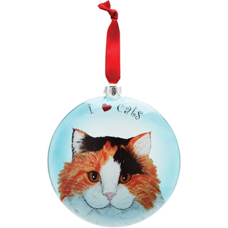 Tina - Long Hair Calico 5" Glass Christmas Ornament