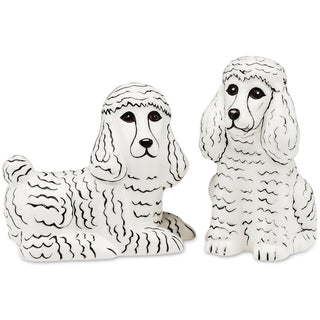 Triximae & Marshmallow- White Pdle 3.25" Dog S & P Shaker Set