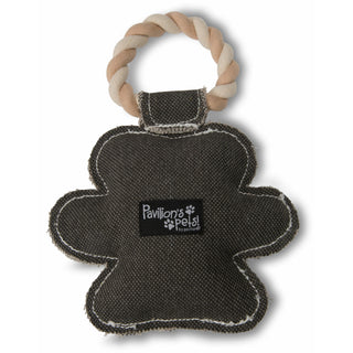 Pawprint 9.5" Canvas Dog Toy on Rope