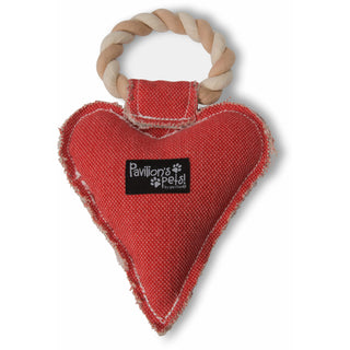 Heart Woof 10" Canvas Dog Toy on Rope