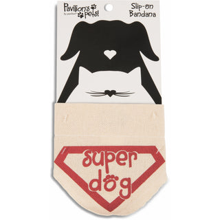 Super Dog 7" x 5" Canvas Slip on Pet Bandana