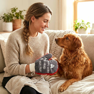 Warm Heart Microfiber Pet Cleaning Mitt