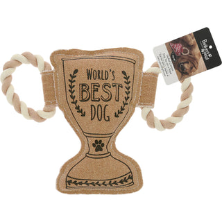 World's Best Dog 11.25" Canvas Dog Toy on Rope